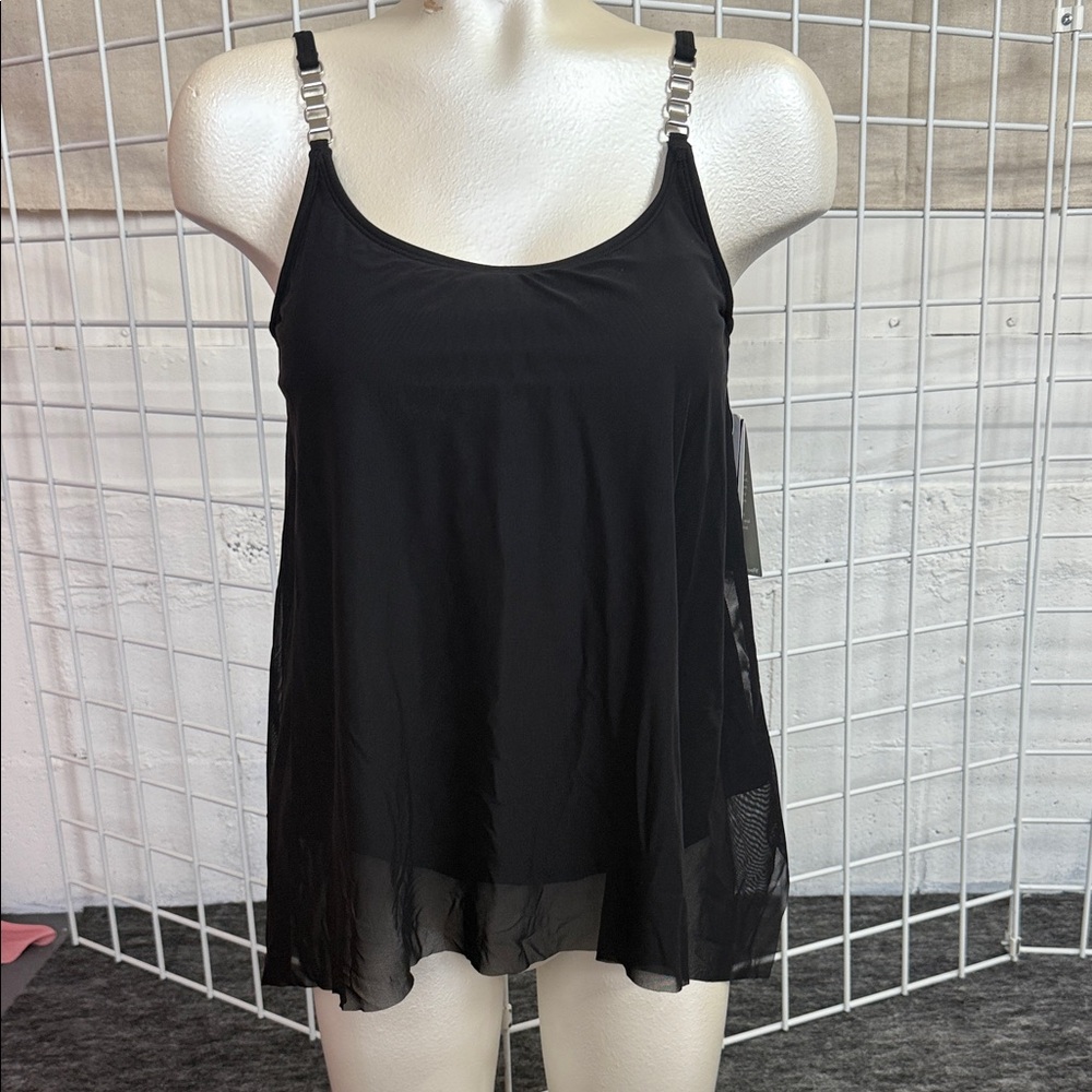 Coco Reef Black Camisole with Strap Details Top SZ 34/36C